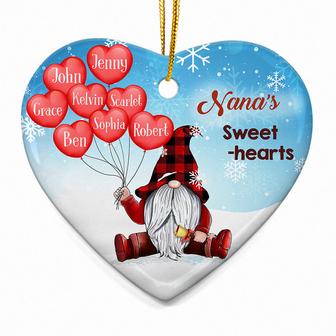 Grandmother Sweethearts Heart Balloon Gnome Custom Ornament - Thegiftio UK