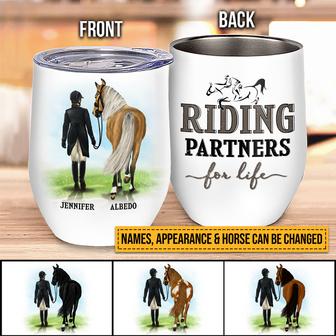 Riding Partners For Life Custom Wine Tumbler - Thegiftio UK