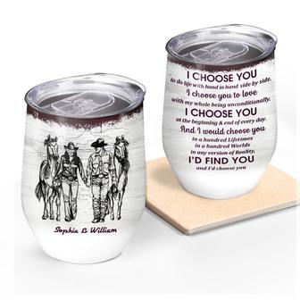 I Choose You Sketch Custom Wine Tumbler - Anniversary Gift - Thegiftio UK