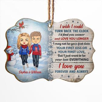 Christmas Couple Turn Back The Clock Custom Ornament - Gift - Thegiftio UK