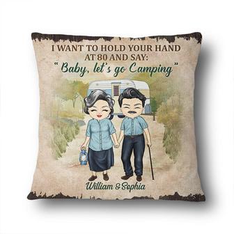 Camping Old Couple Custom Pillow - Gift for Couple - Thegiftio UK
