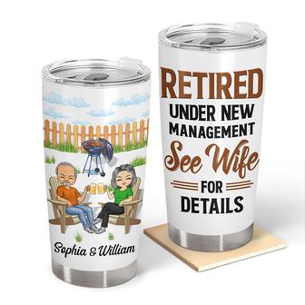 Retired Under New Management Custom Tumbler - Couple Gift - Thegiftio UK