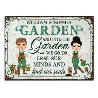 Garden Couple Find Our Souls Custom Metal Sign - Thegiftio UK