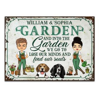 Garden Couple Find Our Souls Custom Metal Sign - Thegiftio UK