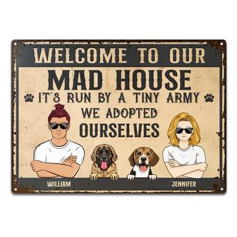 Mad House Run By A Tiny Army Custom Metal Sign - Couple Gift - Thegiftio UK