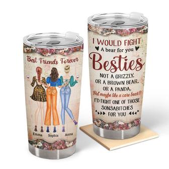 I'd Fight A Bear For You Personalized Tumbler - Thegiftio UK