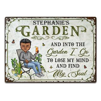 And Into The Garden I Go Personalized Metal Sign - Gift - Thegiftio UK