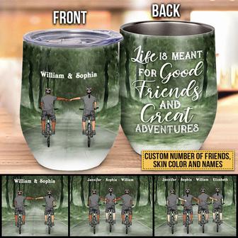 Cycling Bestie Life Is Meant For Good Friends Custom Wine - Thegiftio UK