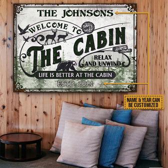 Cabin Log Relax And Unwind Custom Metal Sign - Gift for All - Thegiftio UK