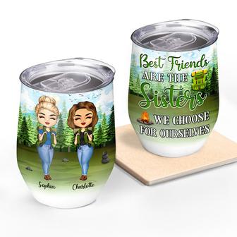 Camping Best Friends We Choose For Ourselves Custom Wine - Thegiftio UK