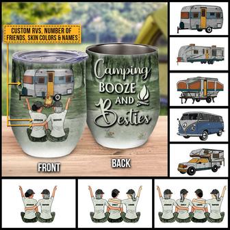 Camping Bestie Custom Wine Tumbler - Gift for Best Friends - Thegiftio UK