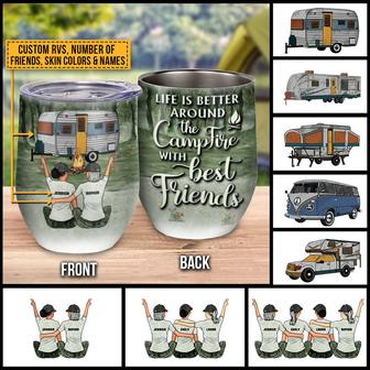 Camping Bestie Life Is Better Custom Wine Tumbler - Thegiftio UK