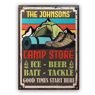 Camping Camp Store Good Times Start Custom Metal Sign - Gift - Thegiftio UK