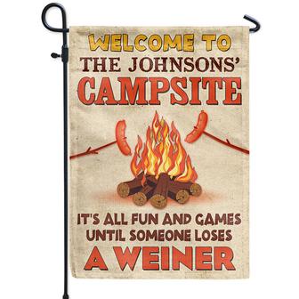 Camping Campsite Someone Loses A Weiner Custom Flag - Gift - Thegiftio UK