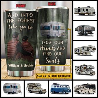 Camping Couple Forest Custom Tumbler - Anniversary Gift - Thegiftio UK