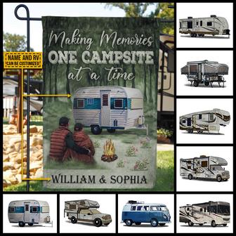 Camping Couple Making Memories Personalized Flag - Gift - Thegiftio UK