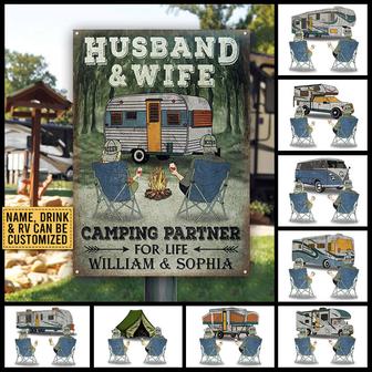 Camping Couple Partners For Life Custom Metal Sign - Gift - Thegiftio UK