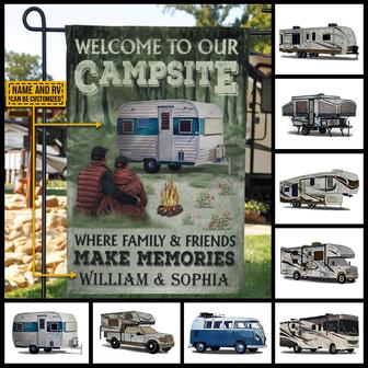 Camping Couple Welcome Custom Flag - Gift for Couples - Thegiftio UK