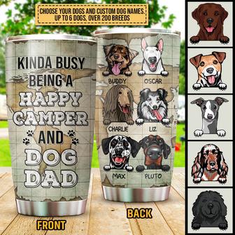 Camping Dog Kinda Busy Being Dad Custom Tumbler - Thegiftio UK