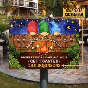 Camping Gnomes Our Firepit Custom Metal Sign - Campers Gift - Thegiftio UK