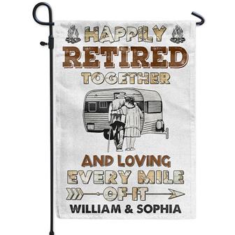 Camping Happily Retired Together Personalized Flag - Thegiftio UK
