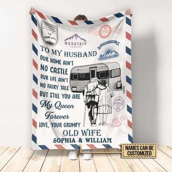 Camping Our Home Ain't Castle Custom Blanket - Thegiftio UK