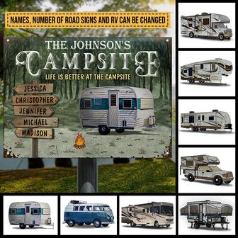Camping Life Is Better At The Campsite Custom Metal Sign - Thegiftio UK