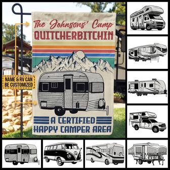 Camping Quitcherbitchin Custom Flag - Gift for Campers - Thegiftio UK