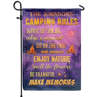 Camping Rules Make Memories Personalized Flag - Campers Gift - Thegiftio UK