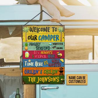 Camping Welcome To Our Camper Custom Metal Sign - Gift - Thegiftio UK