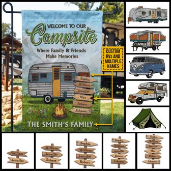 Camping Welcome To Our Campsite Custom Flag - Campers Gift - Thegiftio UK