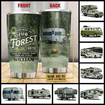 Camping And Into The Forest Custom Tumbler - Camper Gift - Thegiftio UK