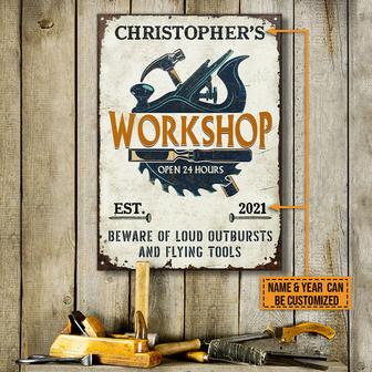 Carpenter Beware Flying Tools Custom Metal Sign - Thegiftio UK