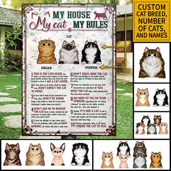 My House My Cat My Rules Custom Metal Sign - Cat Lovers Gift - Thegiftio UK
