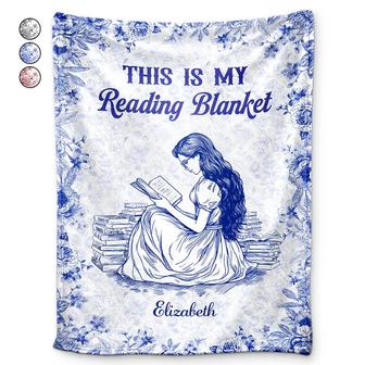 Chinoiserie Toile This Is My Reading Blanket - Personalized Fleece Blanket, Sherpa Blanket - Thegiftio UK