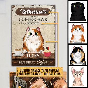 Coffee Bar But First Coffee Custom Metal Sign - Thegiftio UK