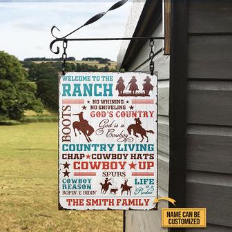 Cowboy Country Of God Custom Metal Sign - Gift for Friends - Thegiftio UK