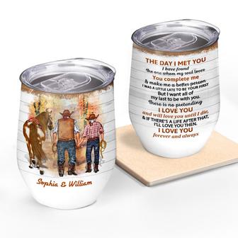 The Day I Met You Custom Wine Tumbler - Anniversary Gift - Thegiftio UK