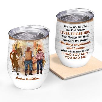Cowboy Old Couple When We Get Custom Wine Tumbler - Gift - Thegiftio UK
