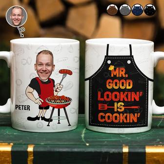 Mr Good Looking Is Cooking Custom Mug - Gift for Dad - Thegiftio UK