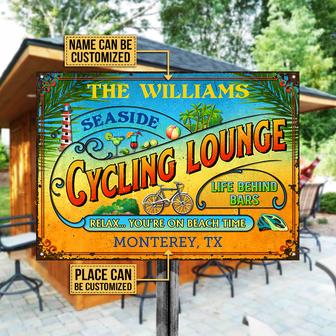 Cycling Beach Lounge Relax Custom Metal Sign - Thegiftio UK