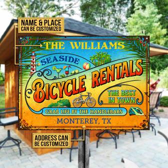Cycling Beach Rentals Grab Life Custom Metal Sign - Gift - Thegiftio UK