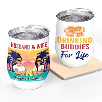Husband And Wife Drinking Budddies Custom Tumbler - Gift - Thegiftio UK
