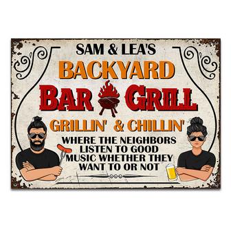 Backyard Bar & Grill Listen To Good Music Custom Metal Sign - Thegiftio UK