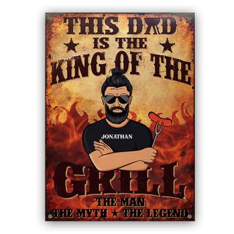 King Of The Grill Custom Metal Sign - Gift for Dad - Thegiftio UK