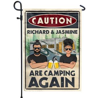 Camping Couple Camping Again Custom Flag - Gift for Couple - Thegiftio UK