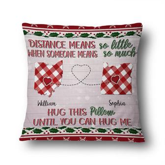 Distance Means So Little Custom Pillow - Gift for Couples - Thegiftio UK