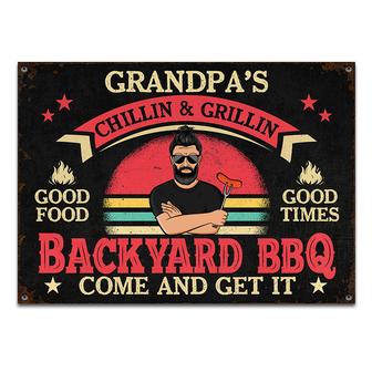 Backyard BBQ Come And Get It Custom Metal Sign - For Dad - Thegiftio UK