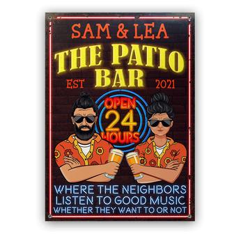 The Patio Bar Listen To Good Music Personalized Metal Sign - Thegiftio UK