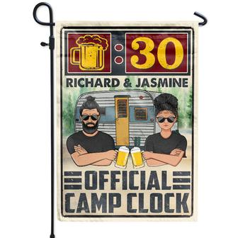 Official Camp Clock Personalized Flag - Camping Lover Gift - Thegiftio UK